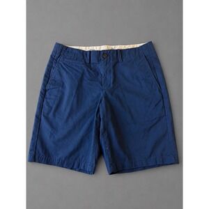 Gap The Lived-In Short Men's 34 Navy Blue Flat Front Chino Casual Shorts Cotton